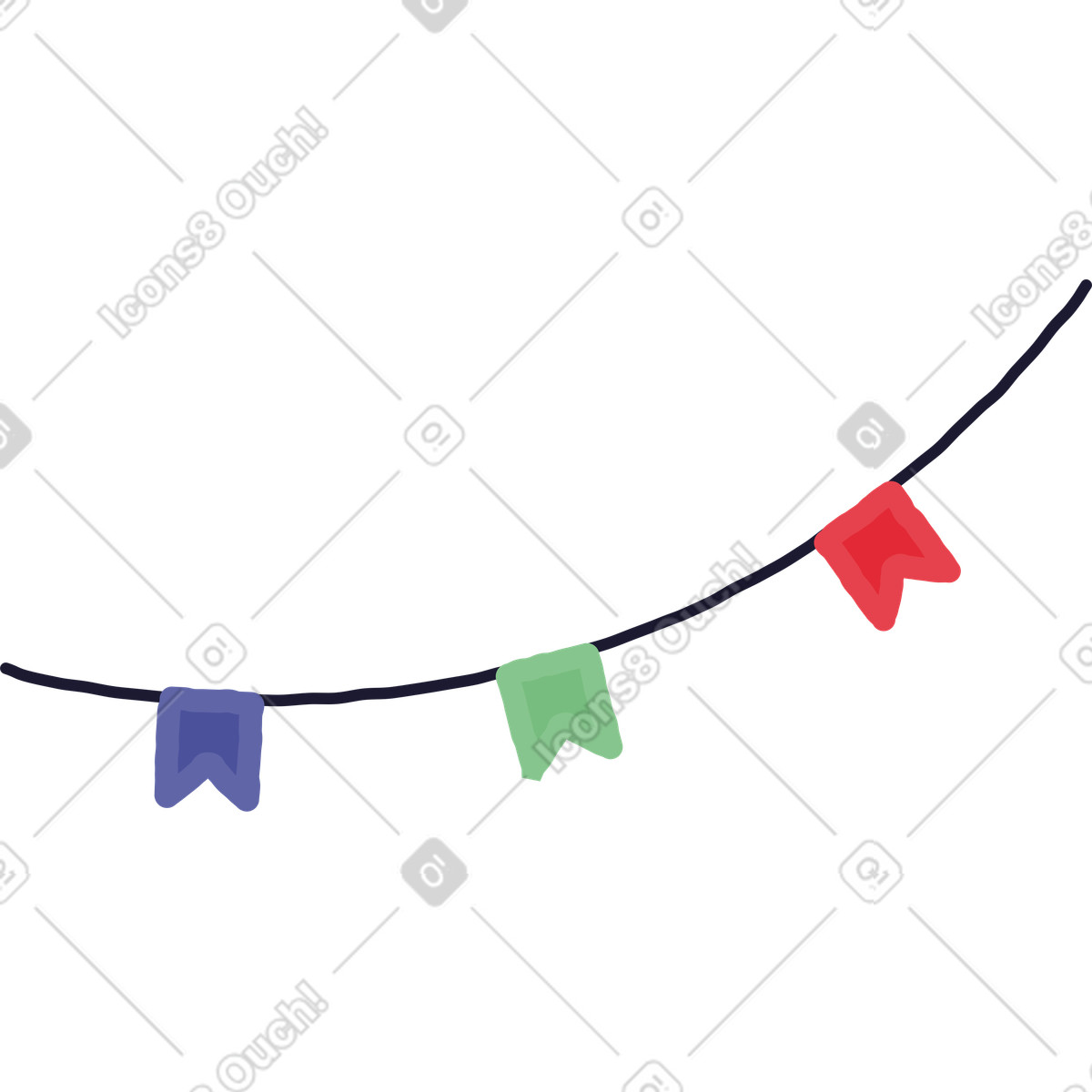 Pennant illustration in Stripy style download in PNG, SVG