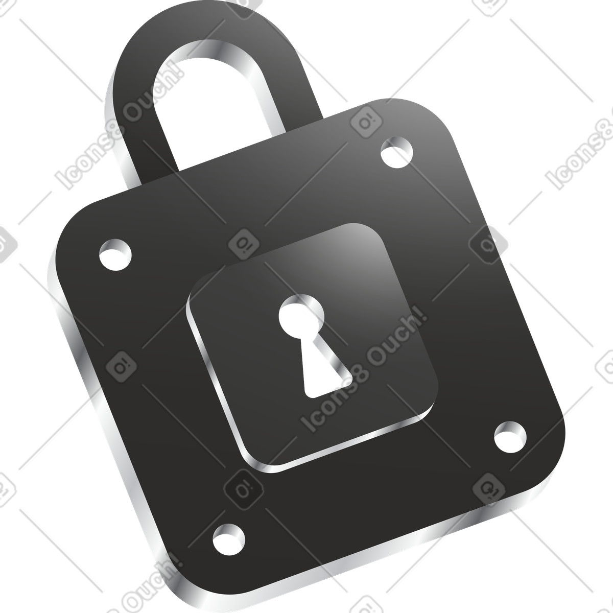 Lock illustration in Token style download in PNG, SVG