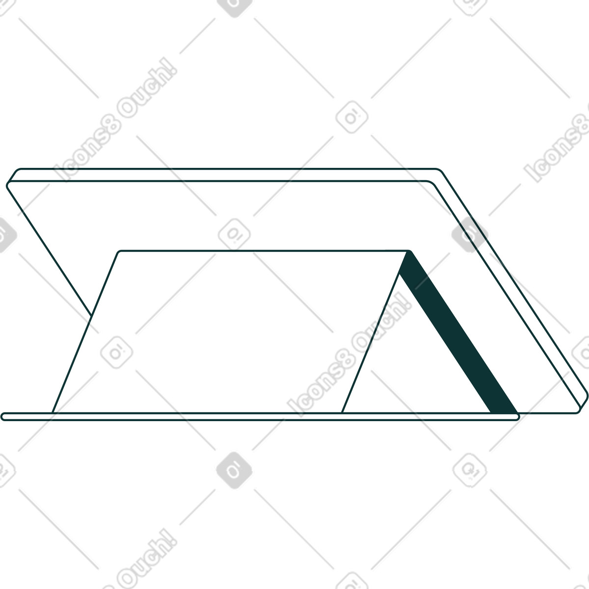 Ilustración Parte trasera de la tableta dibujo blanca en estilo Florid a descargar en PNG y SVG