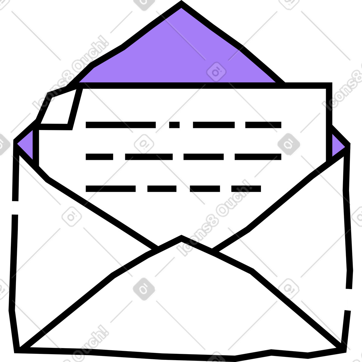 Иллюстрация Откройте конверт с письмом. в стиле Amethyst — скачать в форматах PNG, SVG