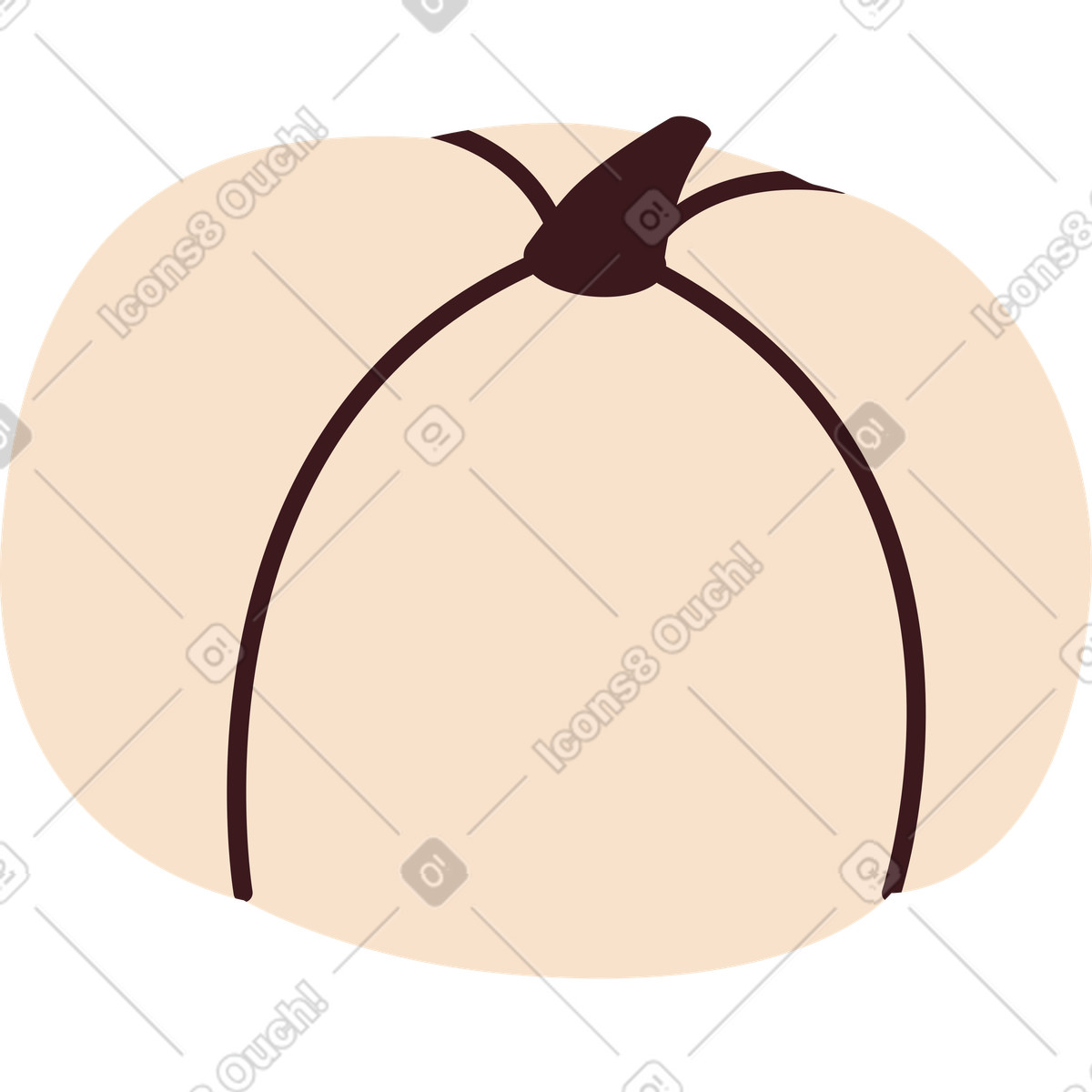 Pumpkin illustration in Folks style download in PNG, SVG