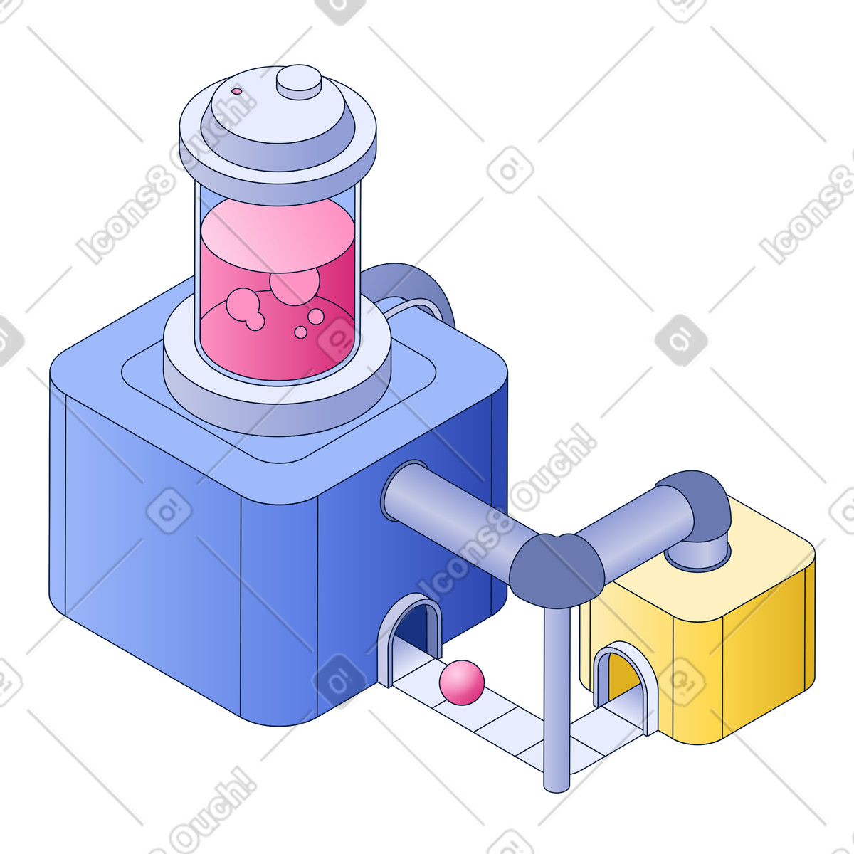 Conveyor belt representing data creation and processing illustration in PNG, SVG