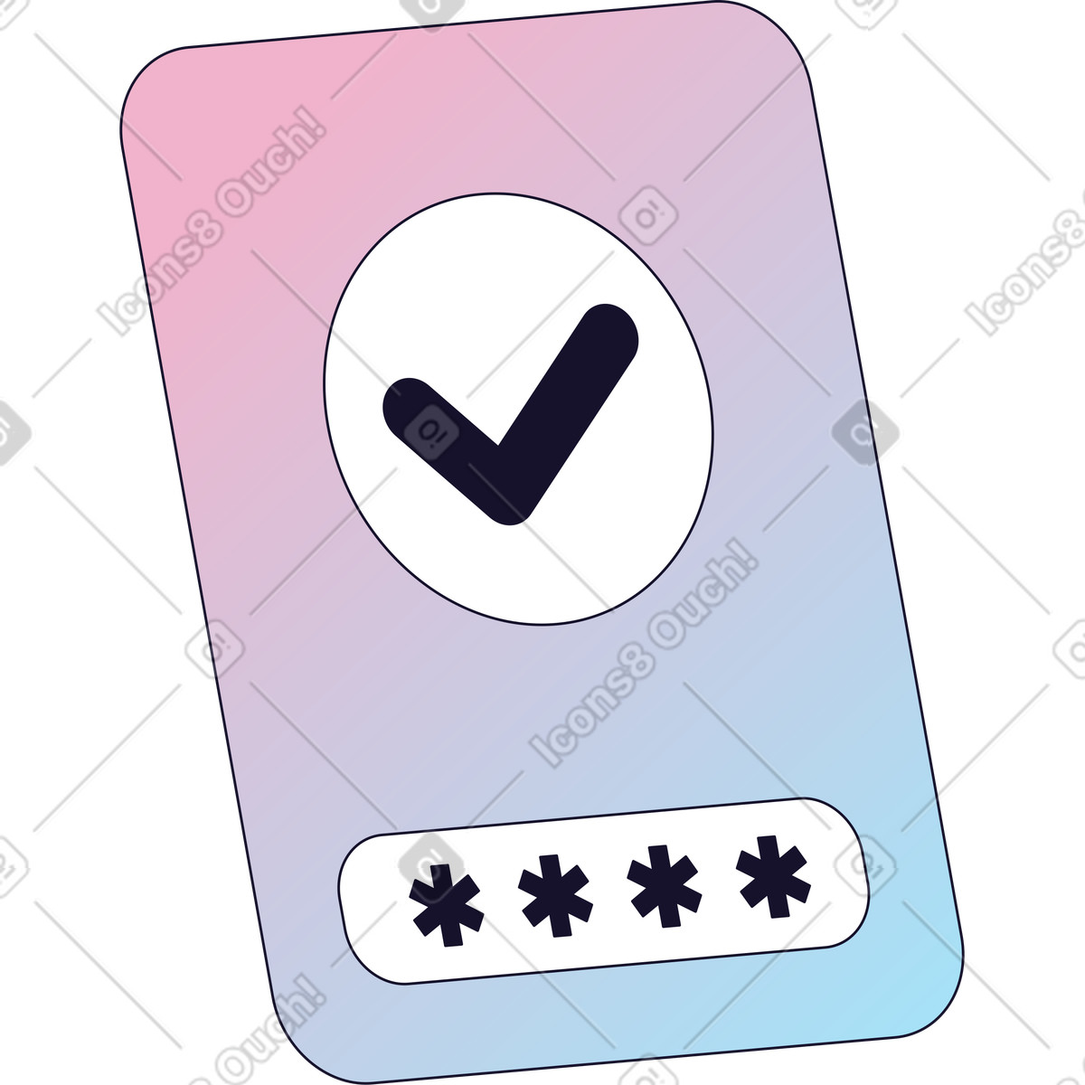 Password confirmation interface illustration in PNG, SVG