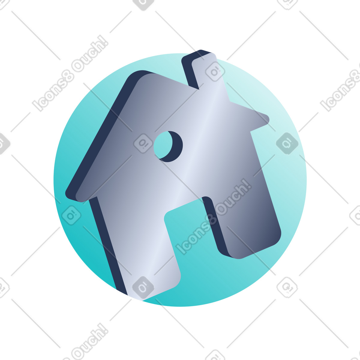 Illustration Icône d'accueil, page d'accueil du site web, de propriété immobilière dans le style Lucent à télécharger aux formats PNG, SVG