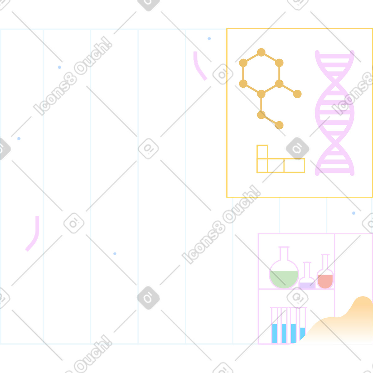 Ilustração de Laboratório base em no estilo Marginalia para baixar em PNG, SVG