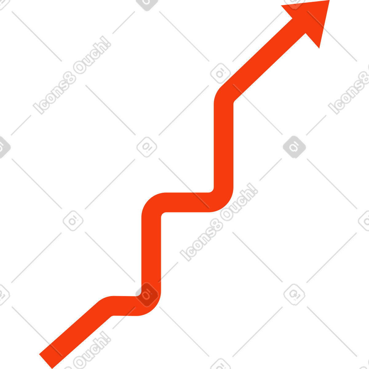 下载 Wavy 风格的 图表上的红色增长箭头 插画，支持 PNG、SVG 格式
