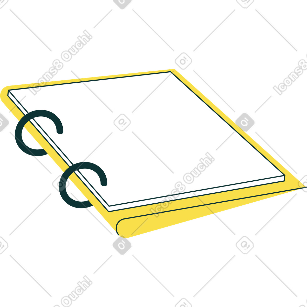Taccuino piegato illustrazione in stile Florid scarica in PNG, SVG