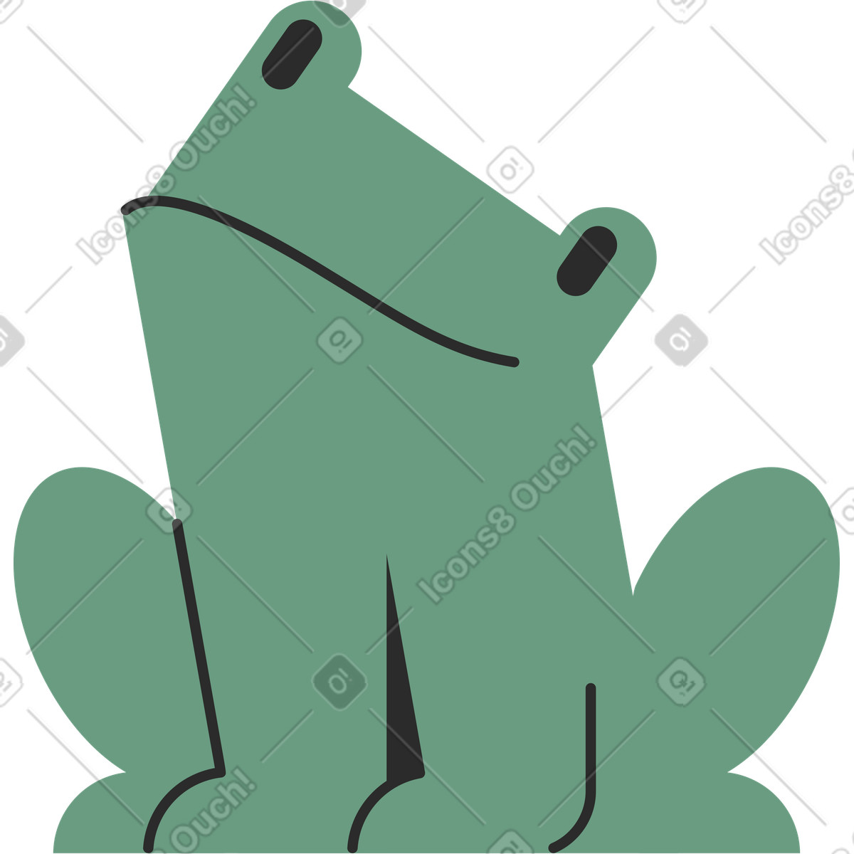 Ilustração de Rã em no estilo Marginalia para baixar em PNG, SVG