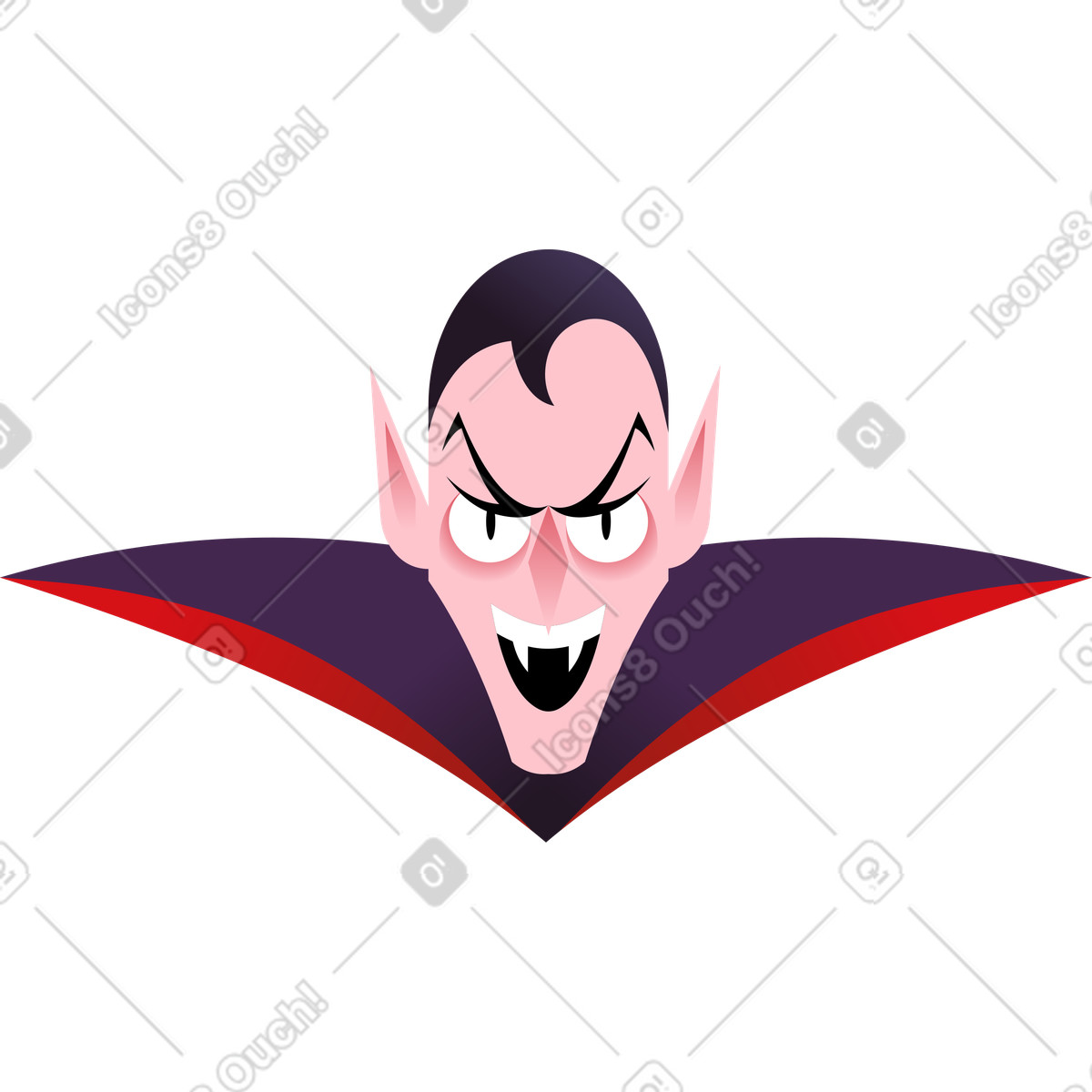 Illustration Tête de vampire dans le style Halloween Party à télécharger aux formats PNG, SVG