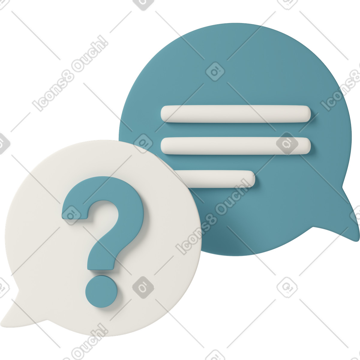 Иллюстрация Two speech bubbles в стиле 3D Casual life — скачать в форматах PNG, SVG
