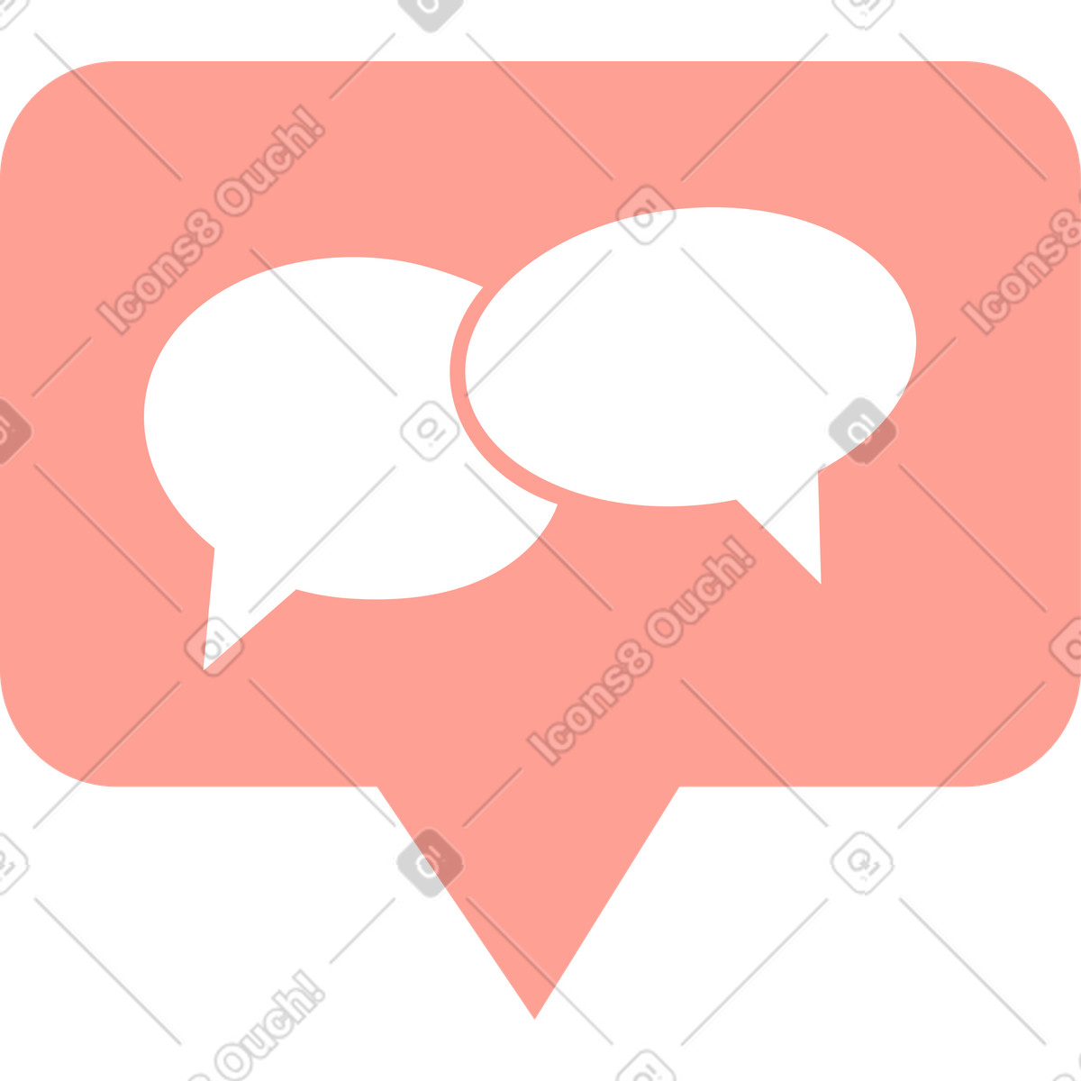 Ilustração de Pink speech bubble with dialogue sign em no estilo Lagom para baixar em PNG, SVG