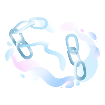 A chain is suspended in mid-air, the links slowly transforming into a flowing ribbon. The metallic gleam of the chain contrasts with the soft, flowing texture of the ribbon as it gracefully undulates. The chain links are interconnected and glinting, while the ribbon appears to flutter gently, creating a dynamic sense of movement. The colors of the chain shift subtly into pastel hues as it morphs, seamlessly blending into the vibrant shades of the ribbon. The scene captures the transition between the hard, structured chain and the fluid, delicate ribbon, showcasing the kinetic energy of the transformation.