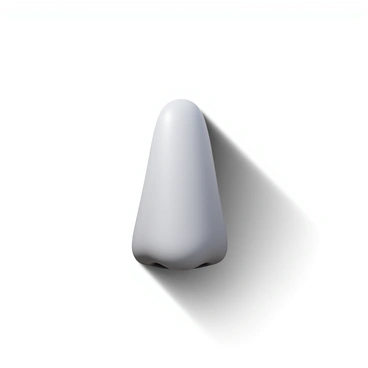 A simple, monochrome illustration of a nose with a shadowy background