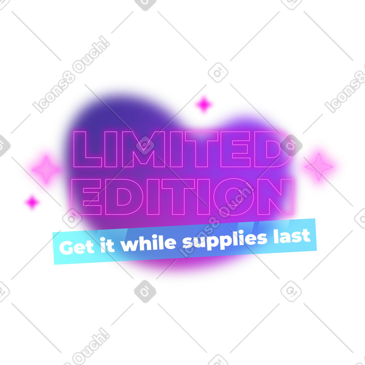 Text limited edition neon effect illustration in Typography style download in PNG, SVG