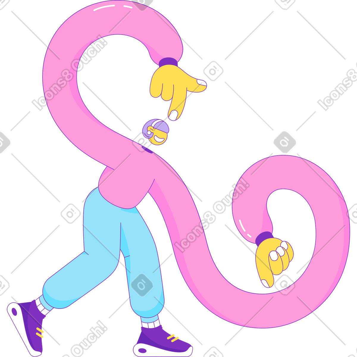 Ilustración Cuerpo de niña en estilo Elastic a descargar en PNG y SVG