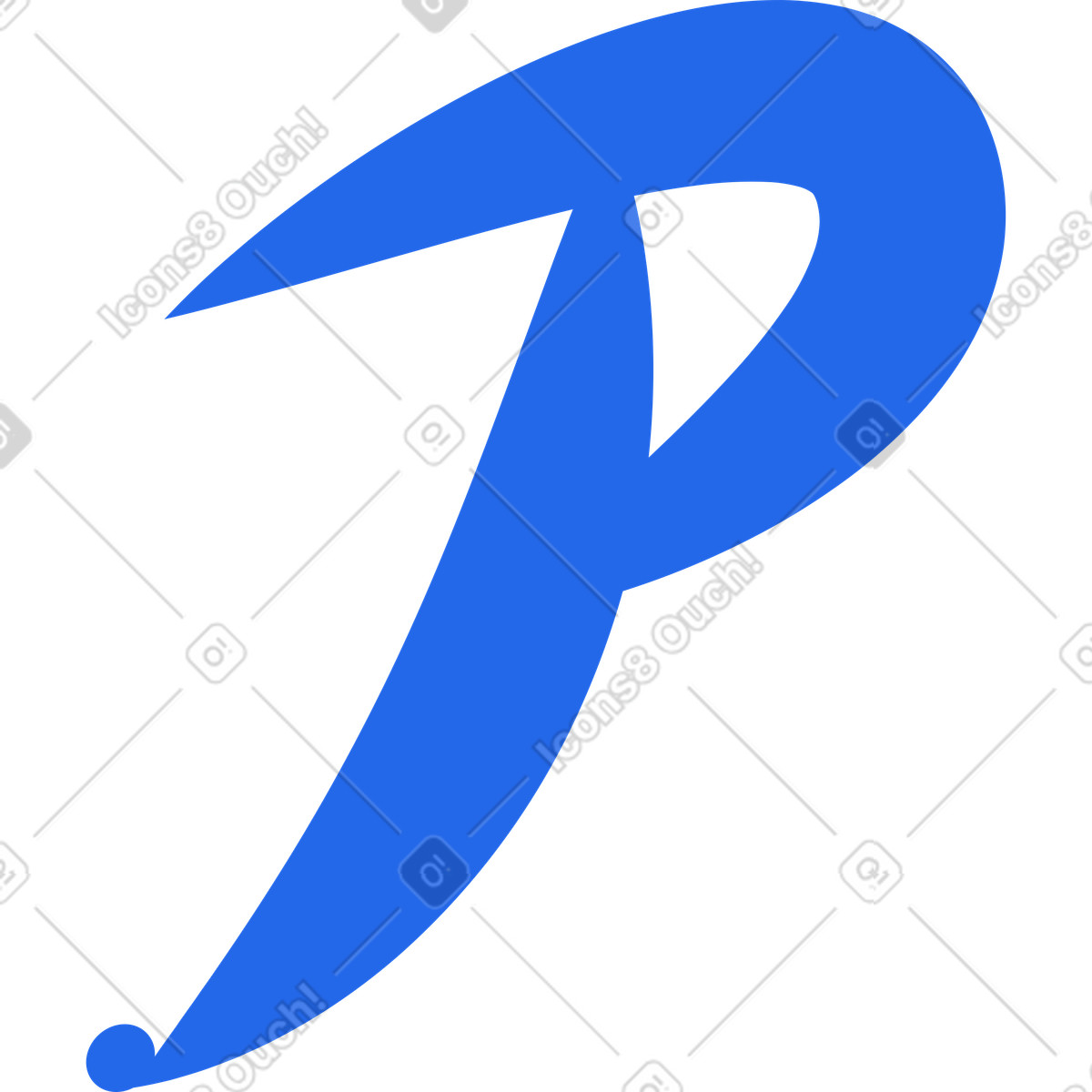 Ilustração de Blue letter P em no estilo Kingdom para baixar em PNG, SVG