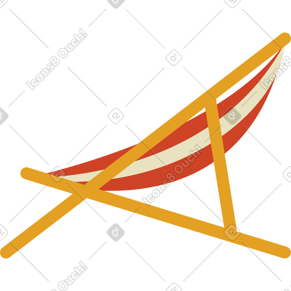 Strand sonnenliege-Illustration im Arabica-Stil als Download in PNG, SVG