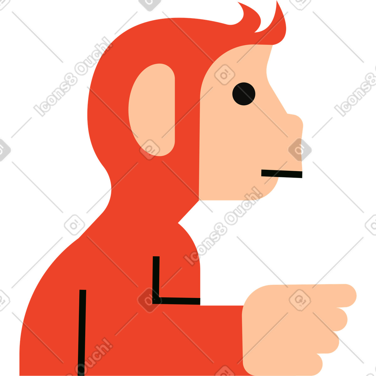 Affe-Illustration im Polar-Stil als Download in PNG, SVG