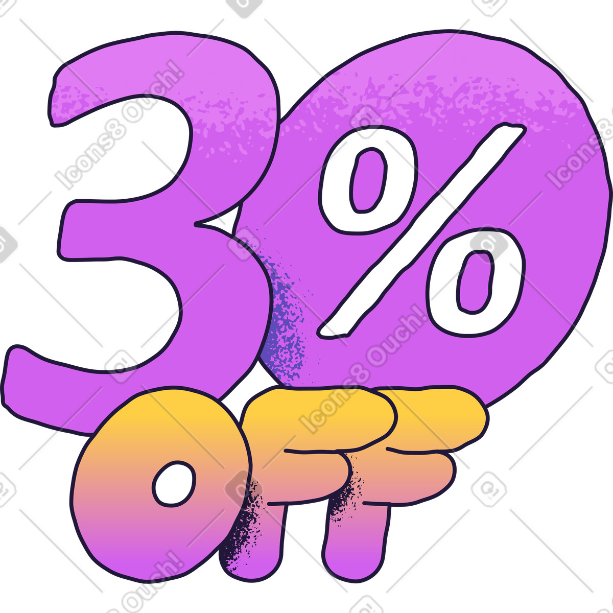 Trenta per cento di sconto illustrazione in stile Conifer scarica in PNG, SVG