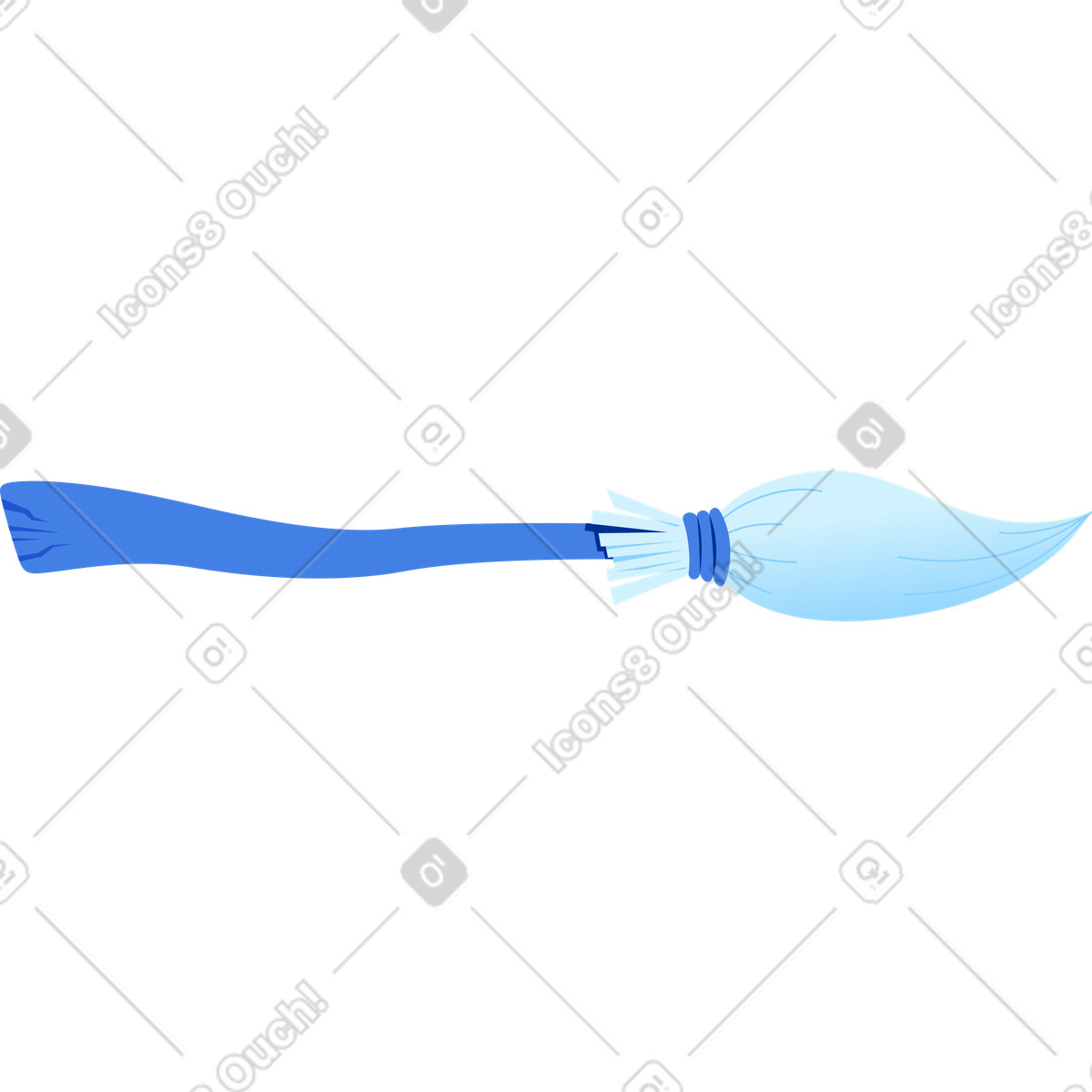 Hexenbesen-Illustration im Glossy-Stil als Download in PNG, SVG