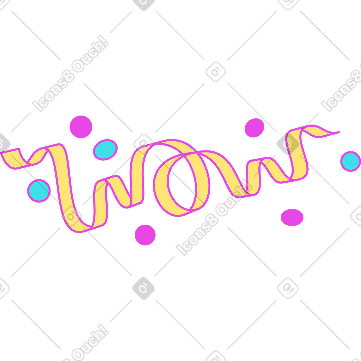 Ilustração de Texto fita uau letras em no estilo Lettering para baixar em PNG, SVG