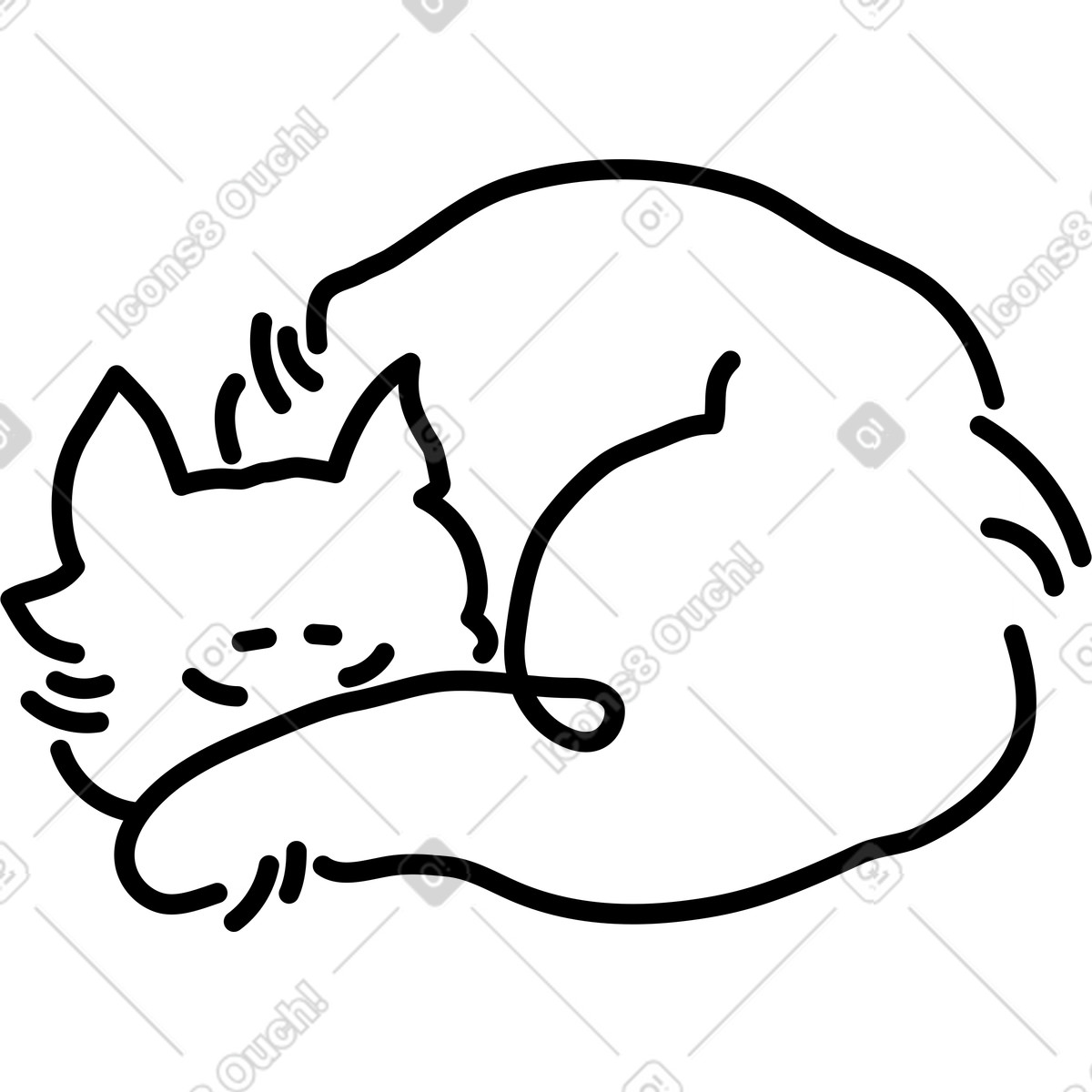 Katze-Illustration im Notes-Stil als Download in PNG, SVG