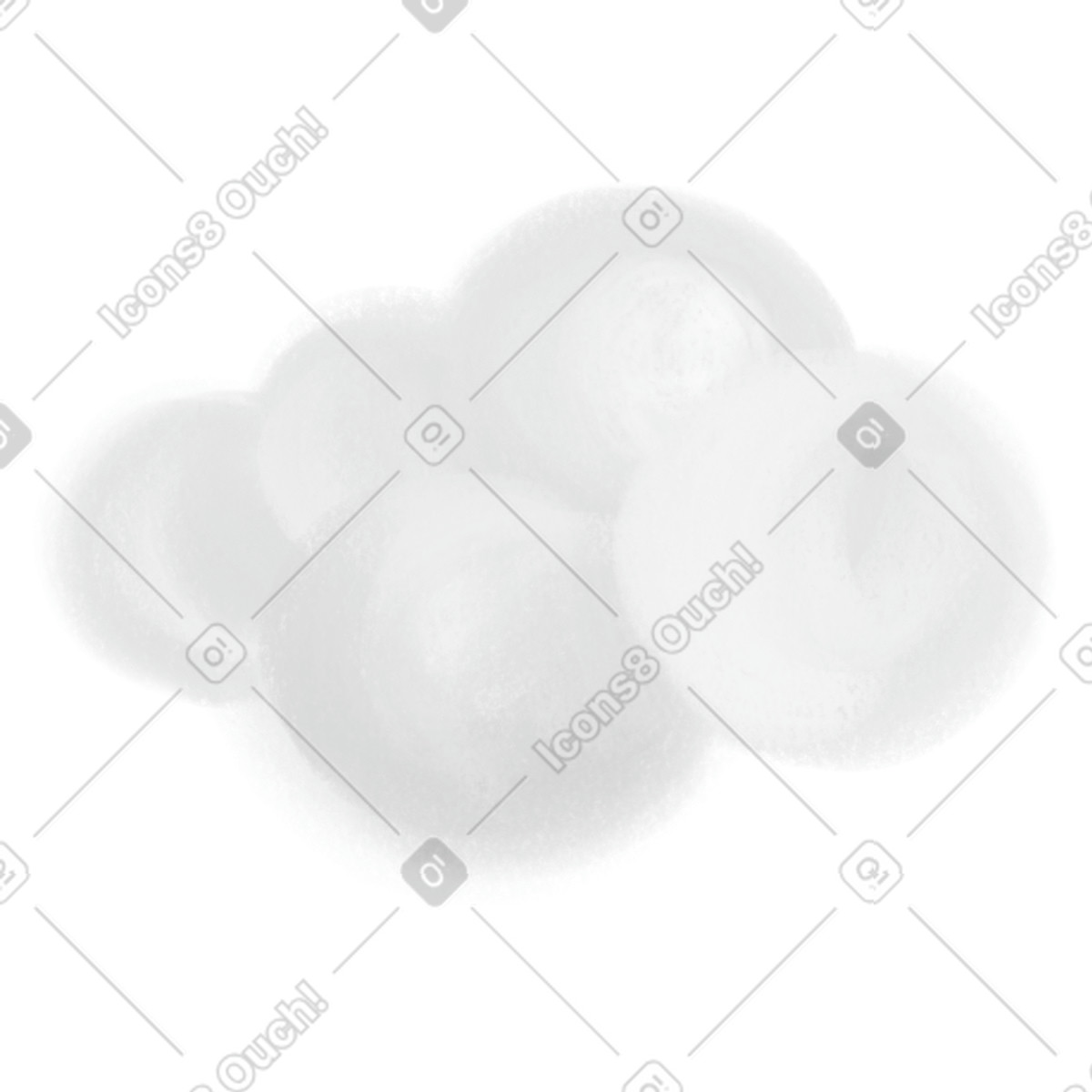 Cloud illustration in Mushy style download in PNG, SVG