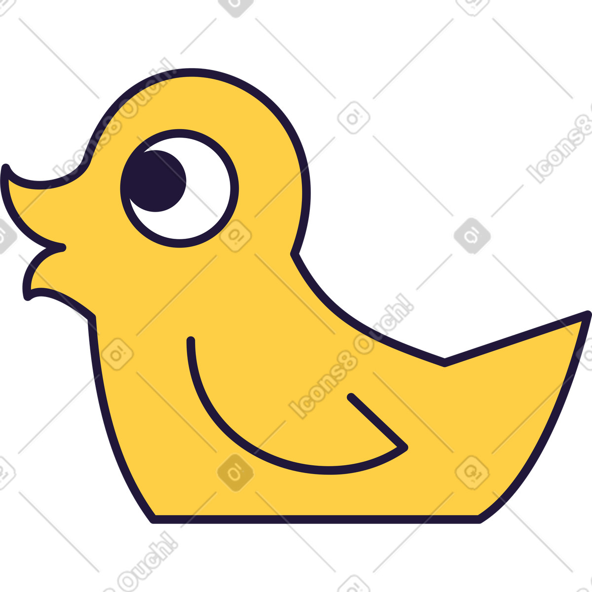 Ilustración Pato en estilo Conifer a descargar en PNG y SVG