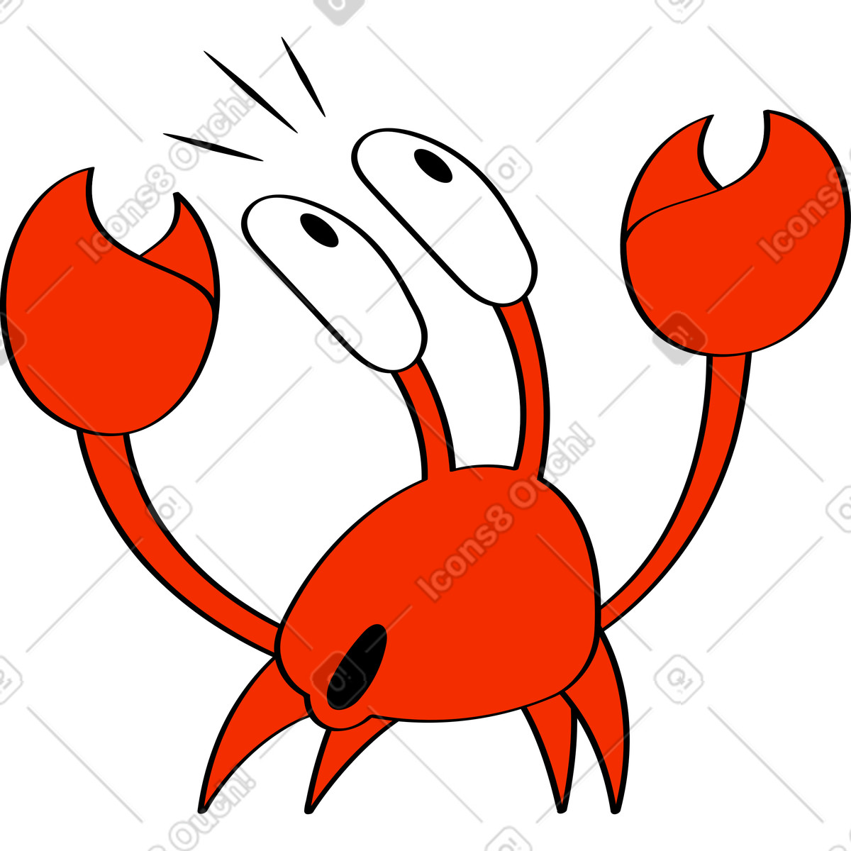 Looney スタイルの カニ のイラストをPNG、SVG形式でダウンロード