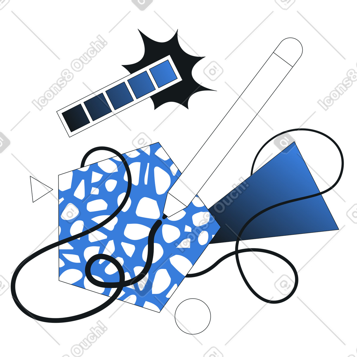 Sviluppo di contenuti creativi, generazione idee e brainstorming illustrazione in stile Midnight scarica in PNG, SVG