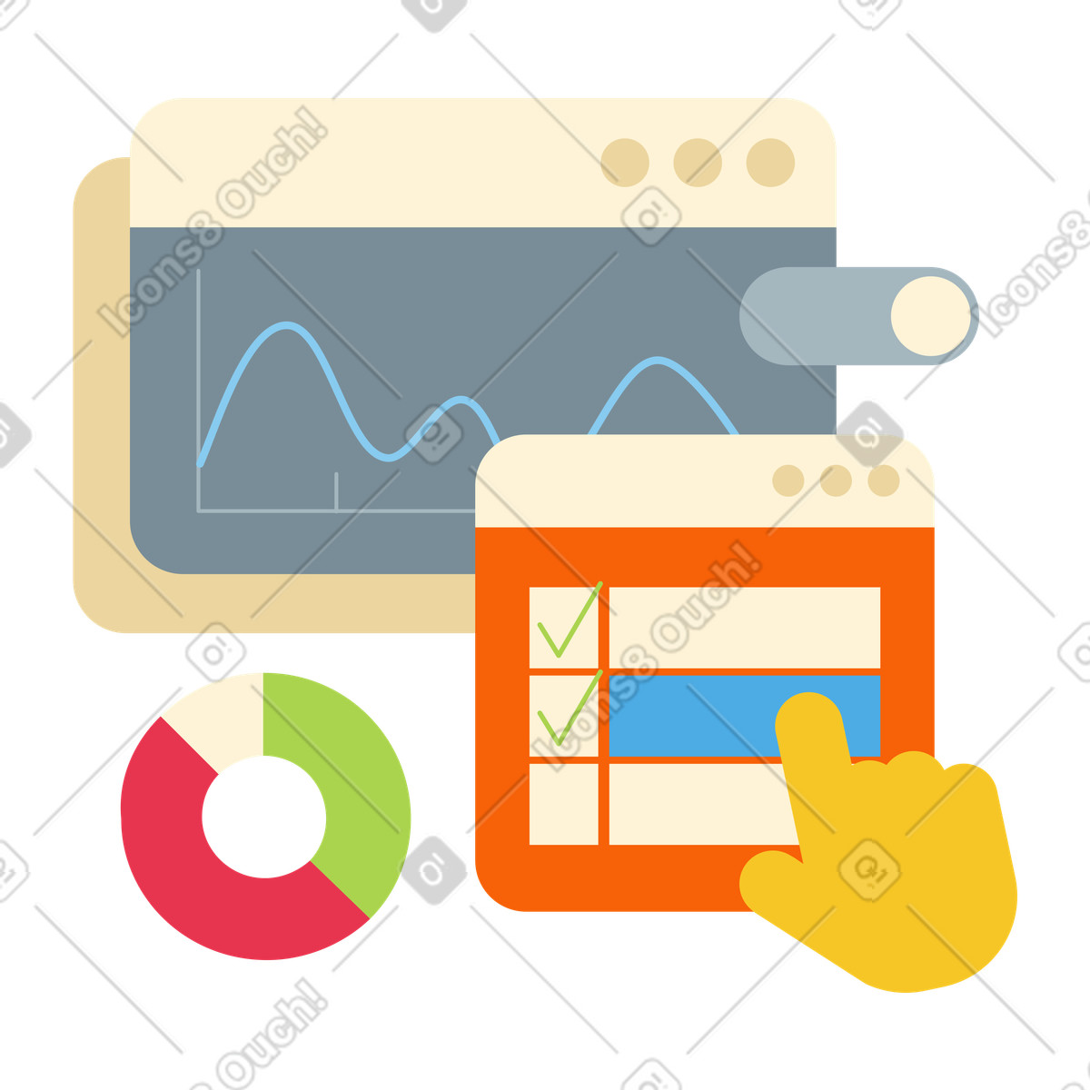 Visual data analysis for business illustration in PNG, SVG