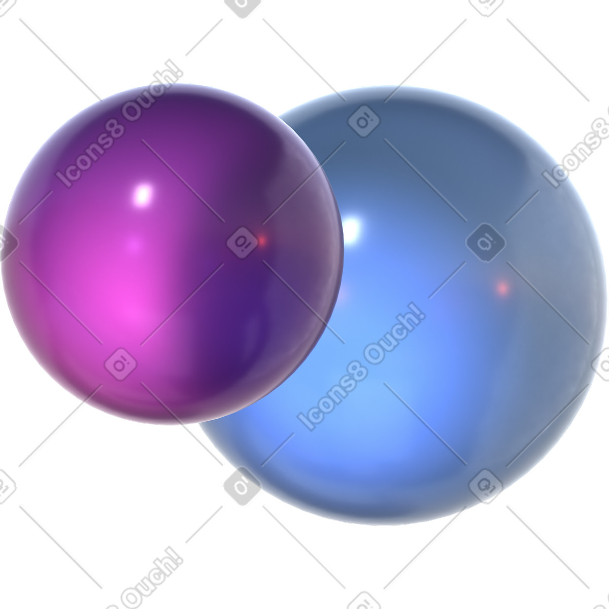 Glass balls illustration in 3D Glassy style download in PNG, SVG