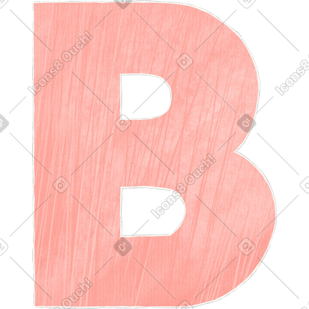 Pink letter b-Illustration im Crafty-Stil als Download in PNG, SVG