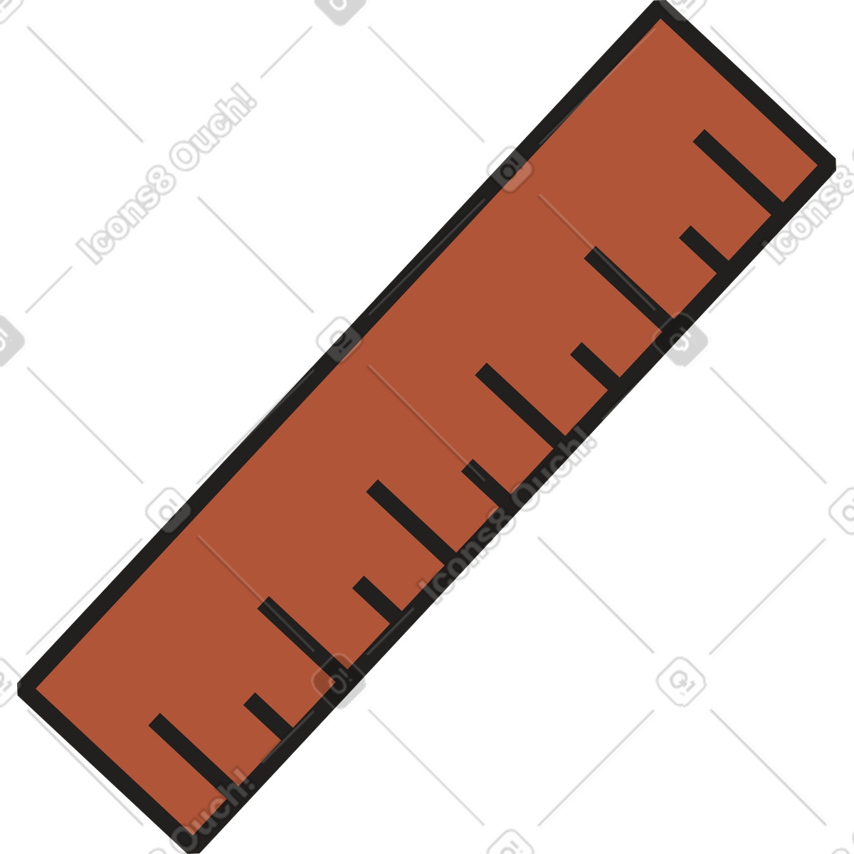 Transparent acrylic ruler illustration clipart over grid background