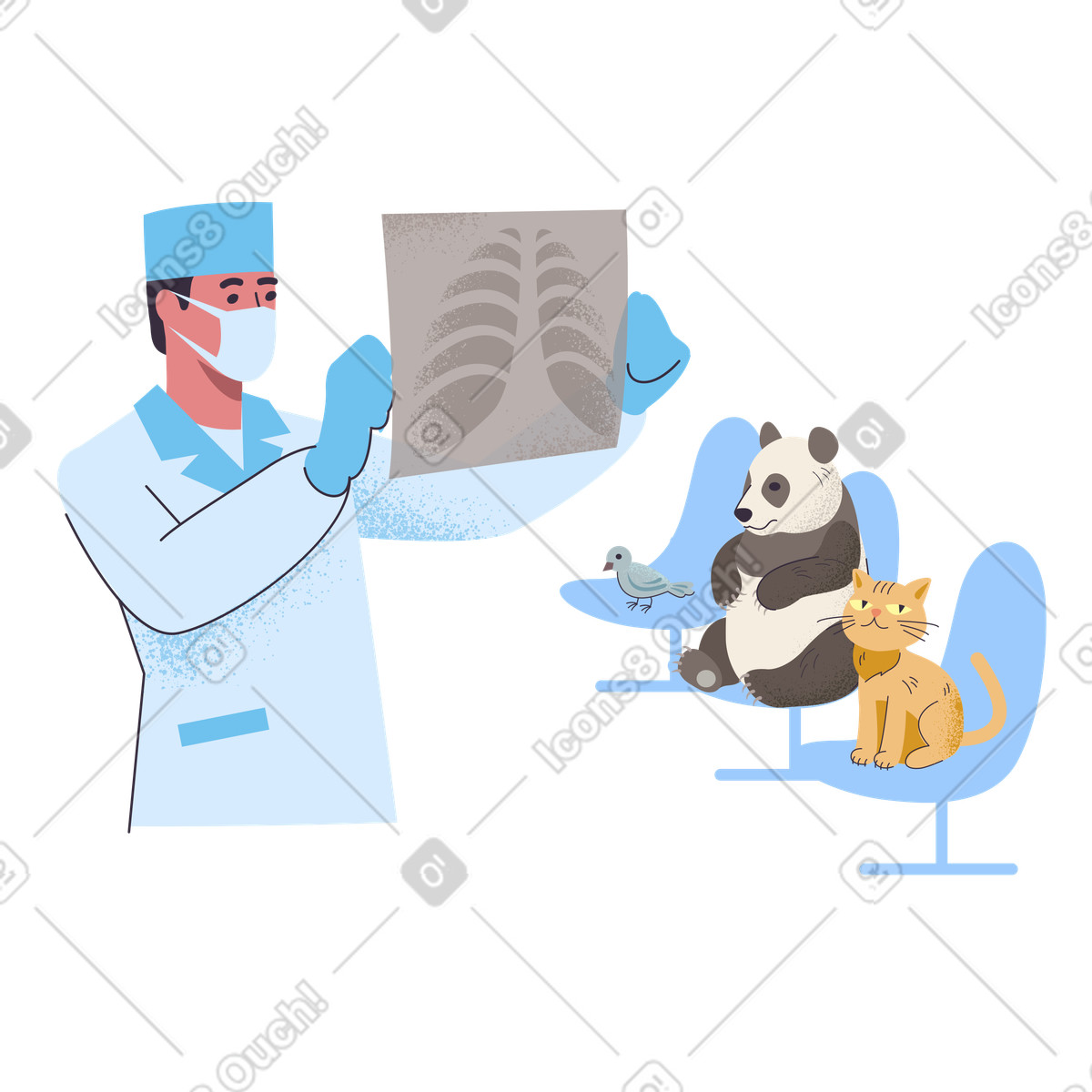 Vet illustration in Pale style download in PNG, SVG