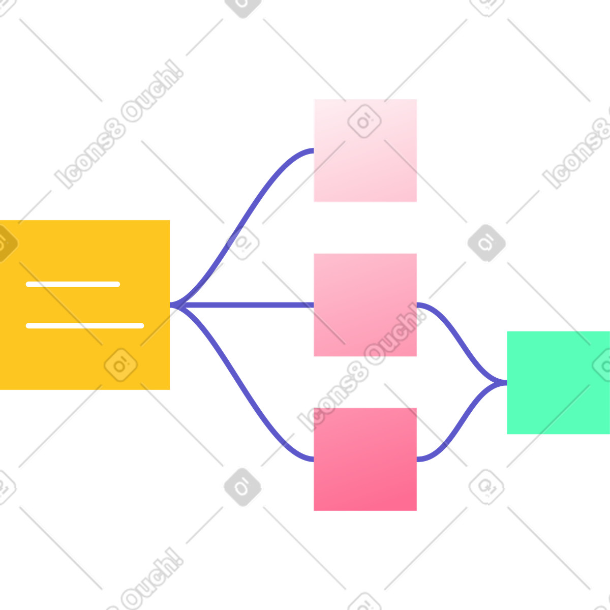 Diagram with stickers illustration in Bright style download in PNG, SVG