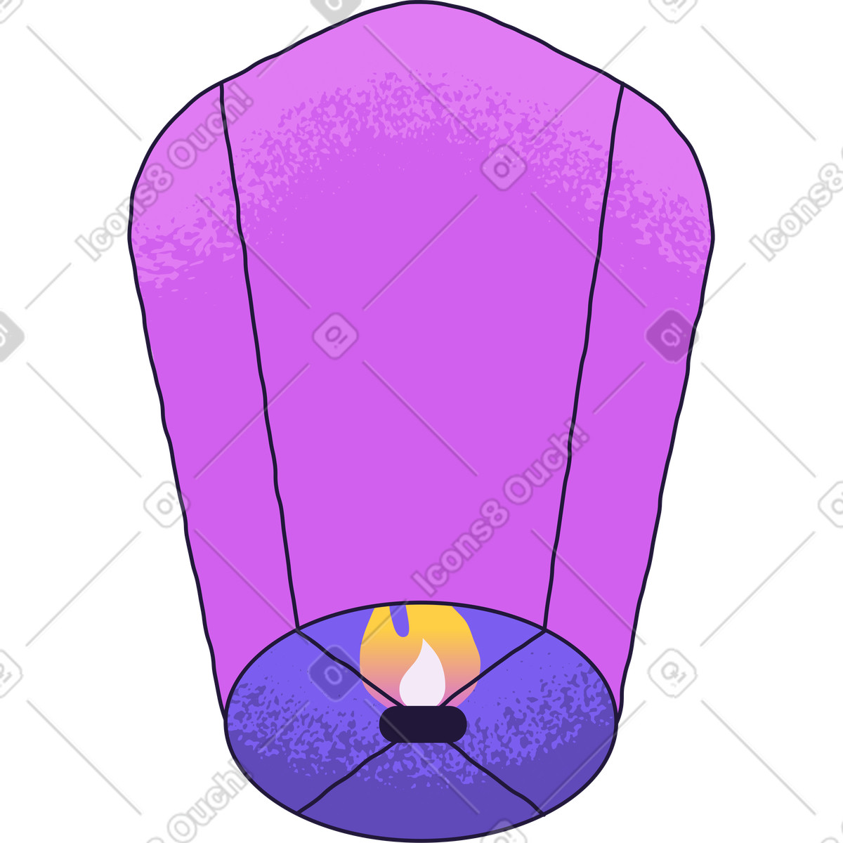 Sky lantern illustration in Conifer style download in PNG, SVG