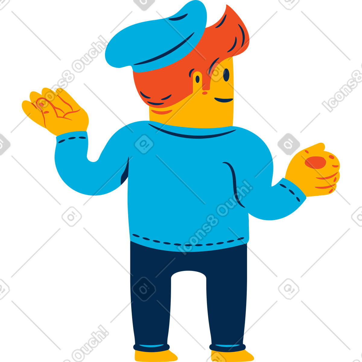 Illustration Artiste homme dans le style Flame à télécharger aux formats PNG, SVG
