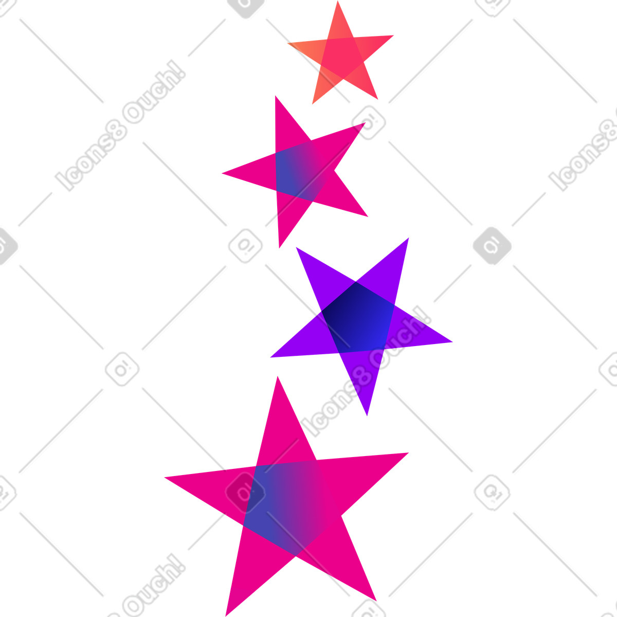 Four stars illustration in Mix style download in PNG, SVG