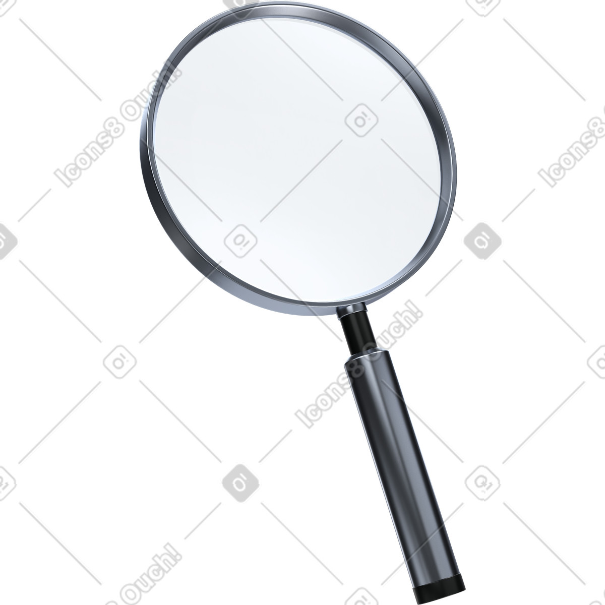 Search magnifying glass, Information lookup icon, Data analysis tool illustration in 3D Pro style download in PNG, SVG