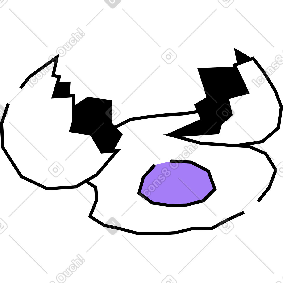 Broken egg illustration in Amethyst style download in PNG, SVG