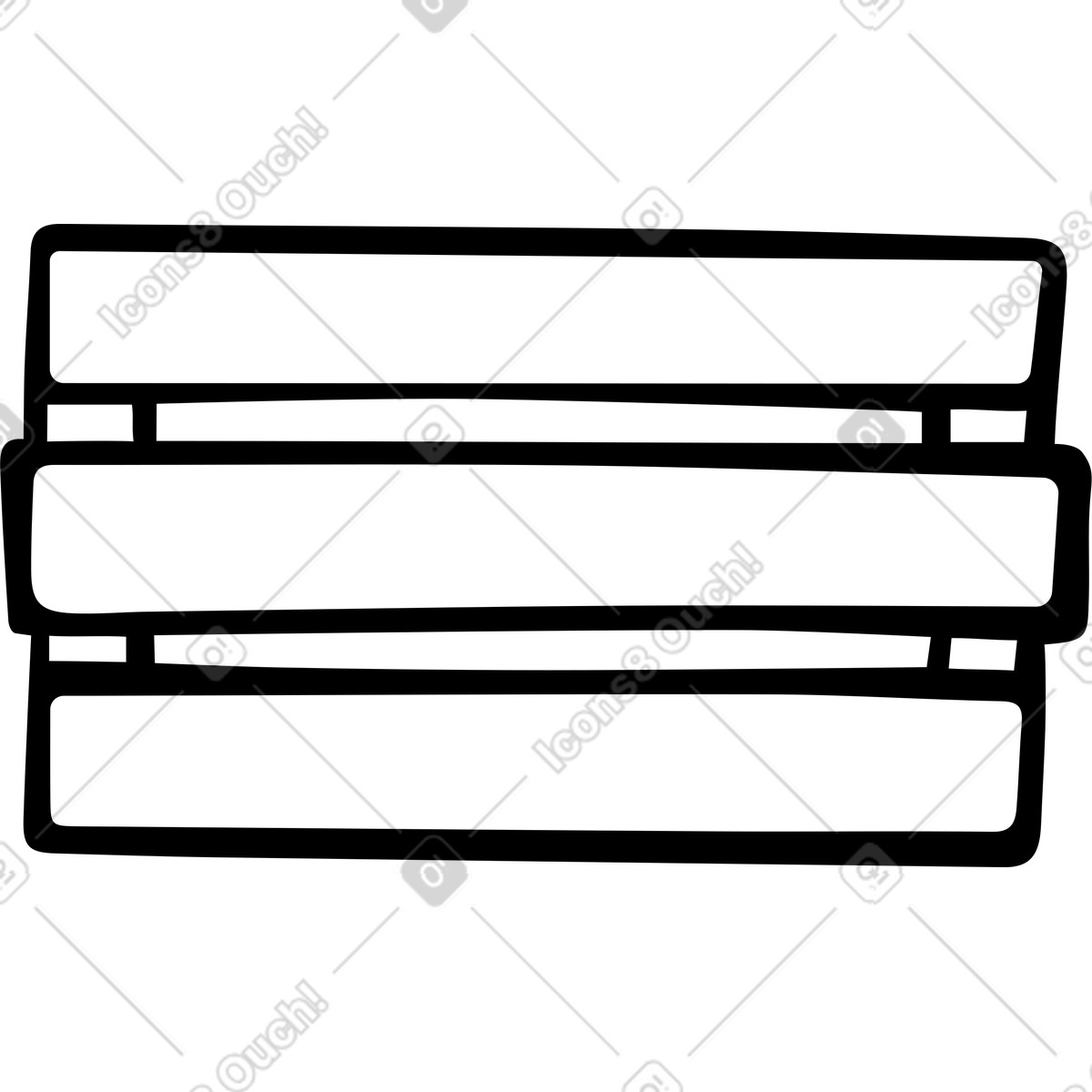 Cassa di legno illustrazione in stile Journal scarica in PNG, SVG