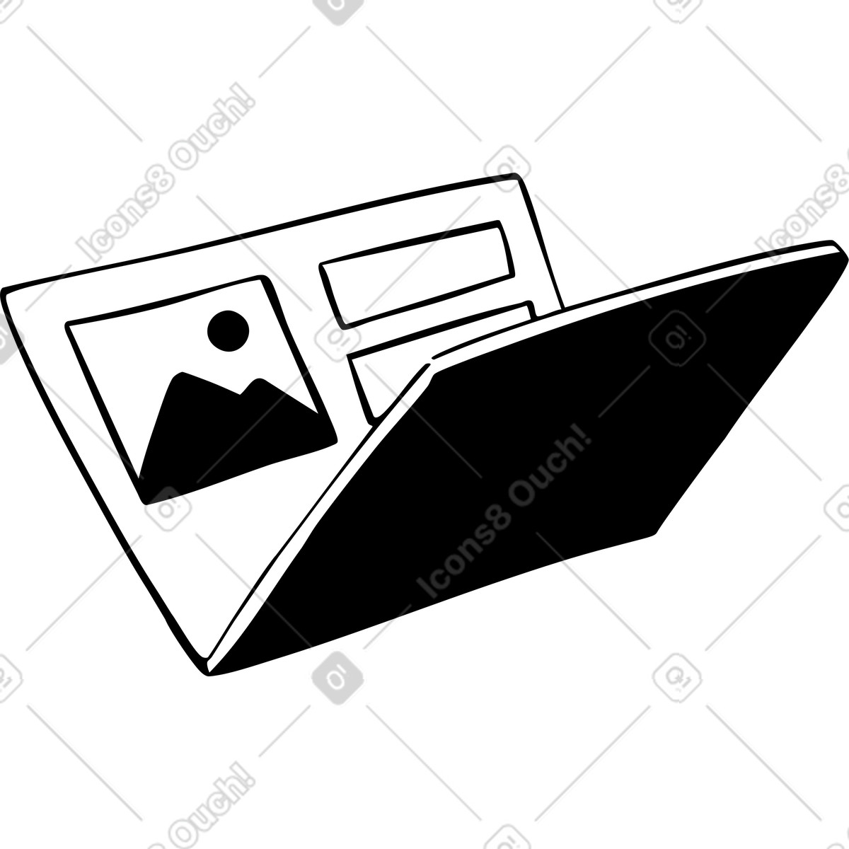 Laptop with interface illustration in Line style download in PNG, SVG