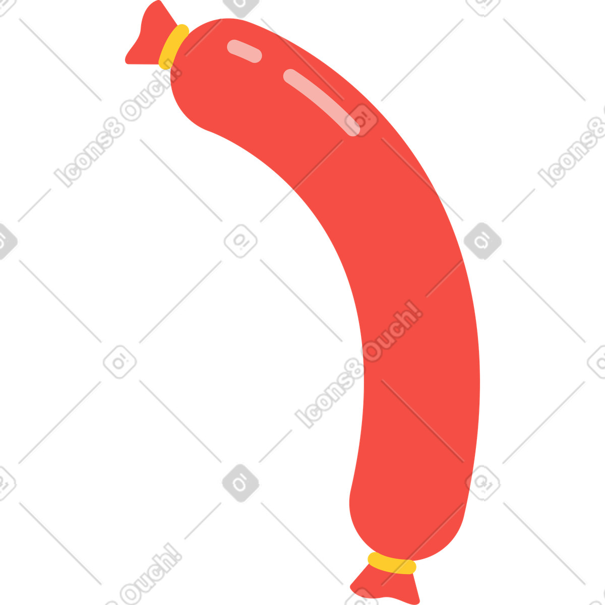 Illustration Saucisse rouge pour barbecue dans le style Sammy à télécharger aux formats PNG, SVG