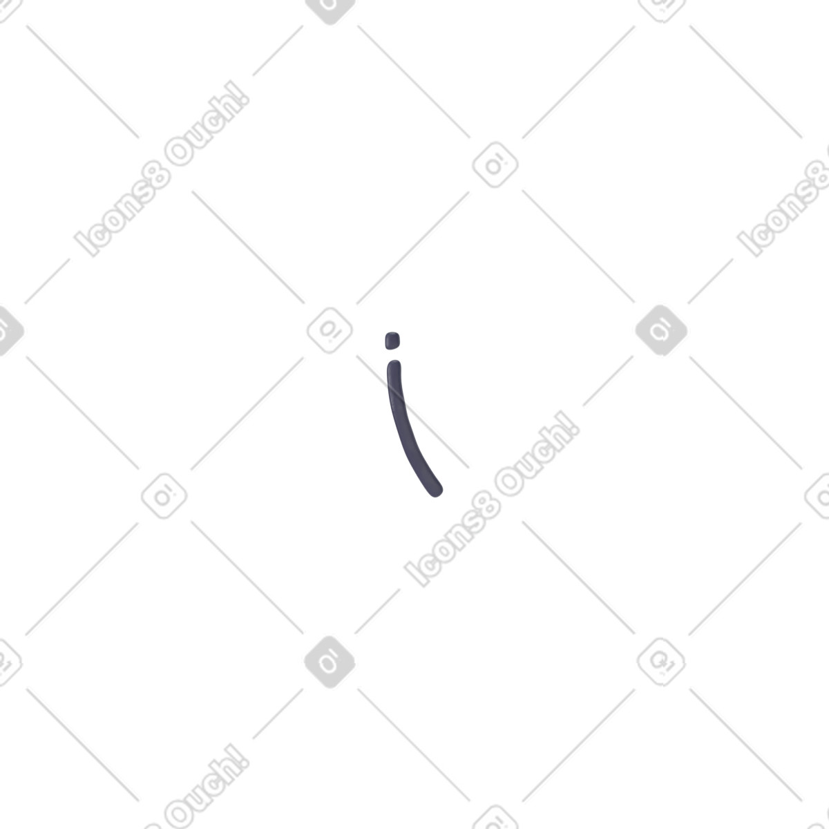 Thick black broken line illustration in 3D Stripy style download in PNG, SVG