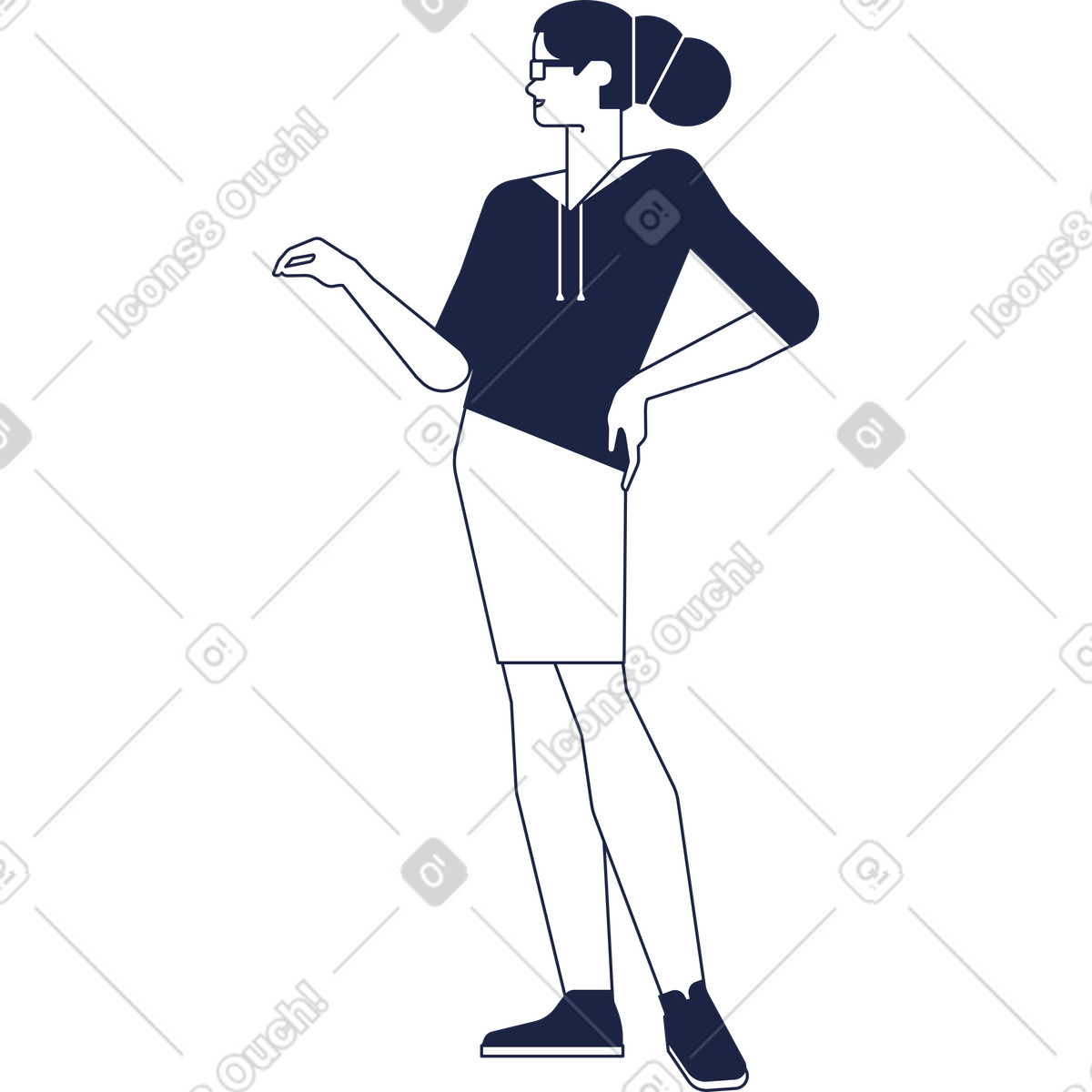 Mutter linie-Illustration im Urban Line-Stil als Download in PNG, SVG