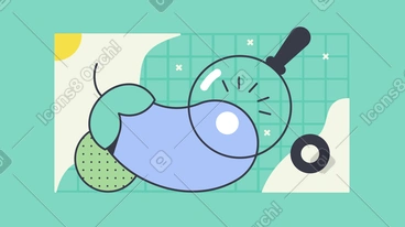 Magnifying glass over an eggplant PNG, SVG