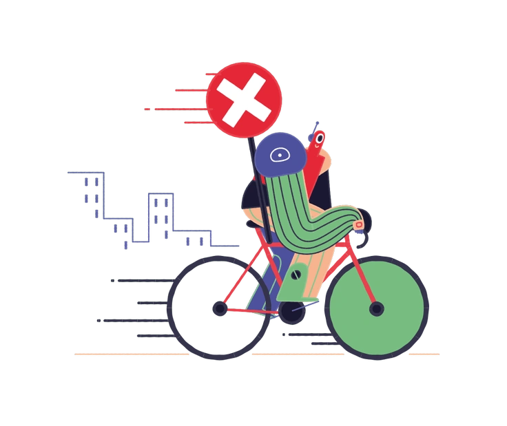 A person holding a large credit card - Stripy style illustration
