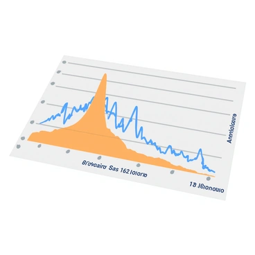 A set of seismograph readings displayed on a grid of paper. The lines on the graph show sharp peaks and troughs indicating seismic activity. The highest peak represents a significant tremor caused by a reverse fault. The surrounding lines are relatively calm, illustrating the contrast between normal conditions and intense activity. The time scale is marked along the bottom, while the amplitude scale is indicated on the side. The overall setting is a scientific environment with a clean and organized appearance.