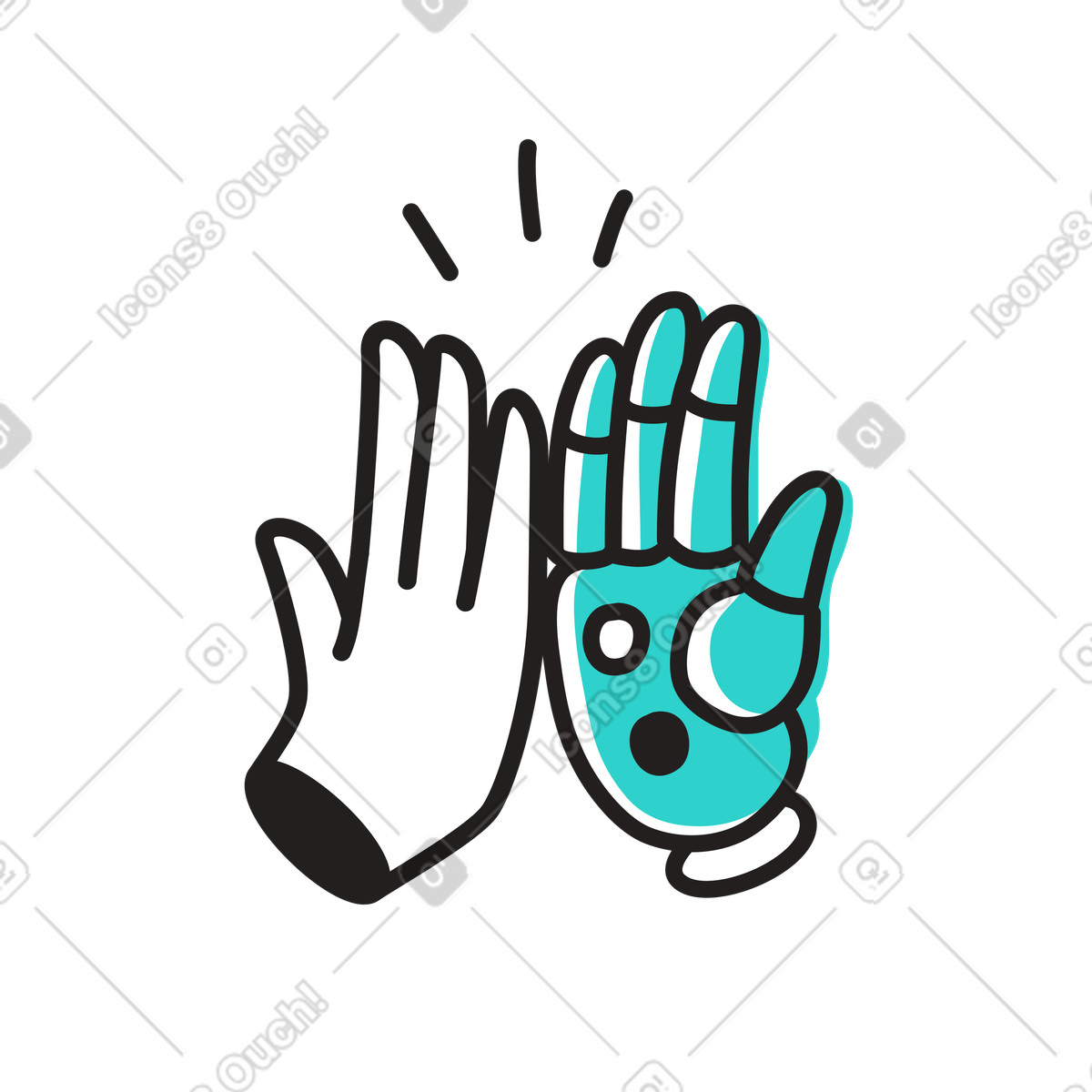 Ilustración Cooperación exitosa con inteligencia artificial en estilo Little a descargar en PNG y SVG